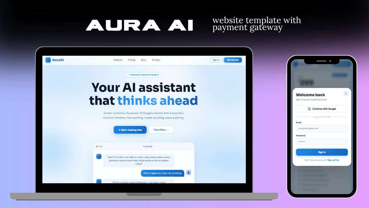 Aura AI – Premium AI Projects with Secure Payments