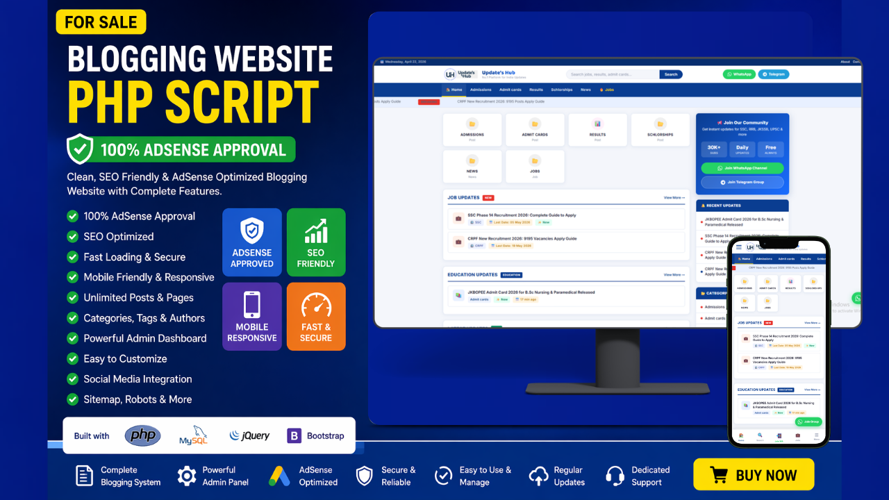 Complete Blogging Website PHP Script